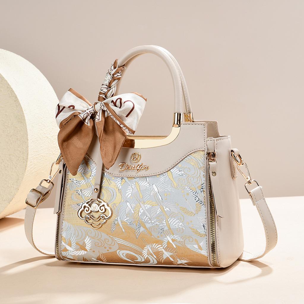 Women’s Light Luxury Red Chinese Embroidery Handbag, Elegant Mother’s Day Wedding Gift Shoulder Crossbody Bag For Middle Aged Mom