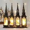 Christmas Glowing House Light Vintage Battery Operated Home Desktop Decoration Flameless Electronic Candle Lamp Night Light Party Supplies Gift