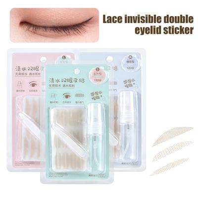 1 Set Double Eyelid Tape Kit with Empty Spray Bottle Applicator Tools Glue-Free Breathable Natural Invisible Droopy Uneven Eyelid Sticker Eye Lift