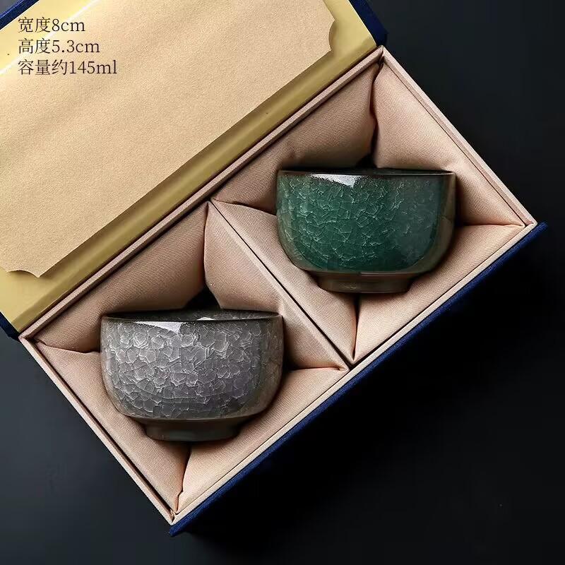 Black Ice Flower Master Cup Single Cup High-End Couple Pair Of Kung Fu Teacups Tea Cup Ice Crack Tea Cup Tea Bowl