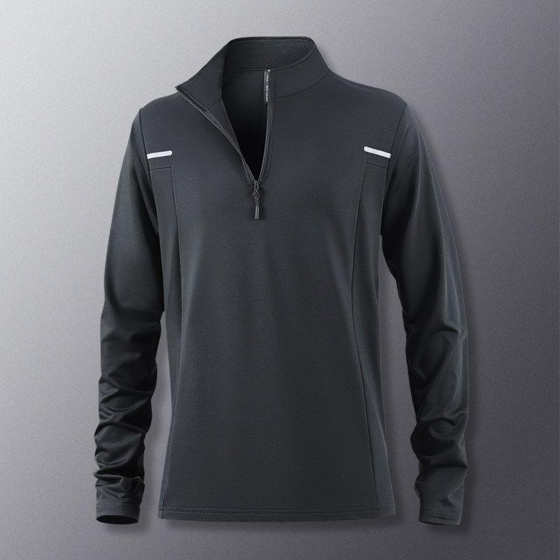 Men's 2026 Autumn/Winter Quick-Dry Stand Collar Cycling Jacket - Half Zip, Sporty, and Lightweight for Running & Fitness
