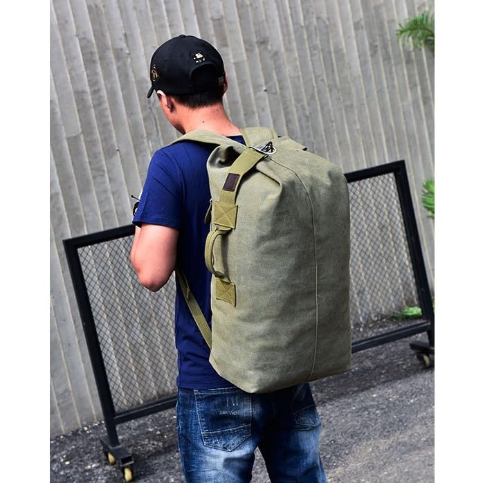 [Nexxxly] Nexley Large Opening Backpack, Simple Military Style, Outdoor, High Capacity, Travel, Hiking, Fits Full Face Helmet (Black)