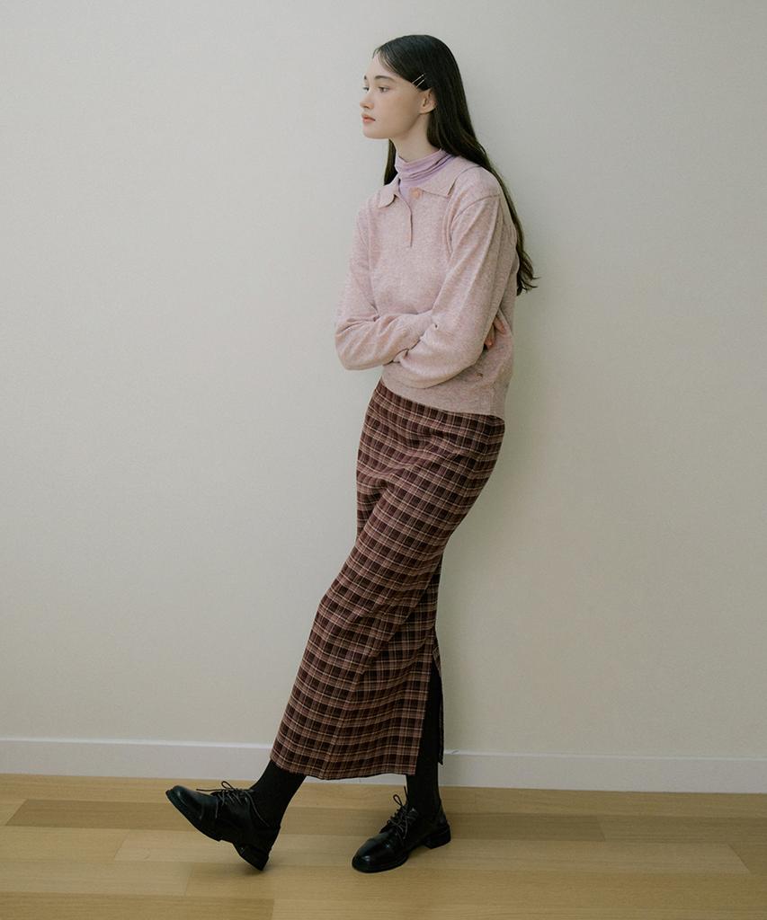 Riorg Eot Soft Check Maxi Skirt Butter Wine