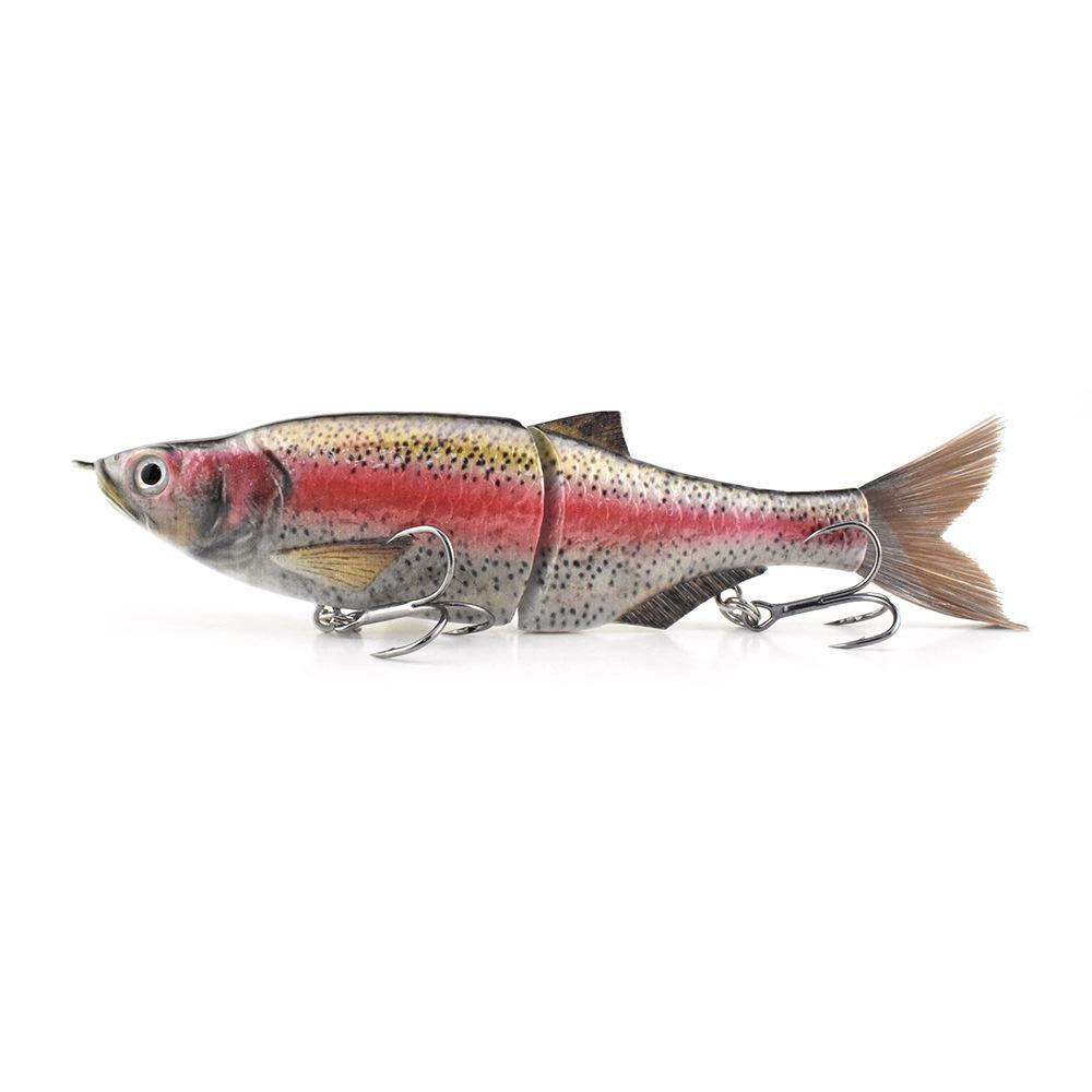 Realistic 3D Multi-Jointed Soft Plastic Brown Fish Scale Lure with Silk Tail for Sea Fishing