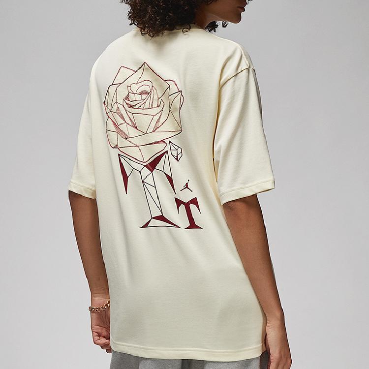 New Jordan Set In Sleeve T Shirt Women's Ecru Asia Version FB2641-113