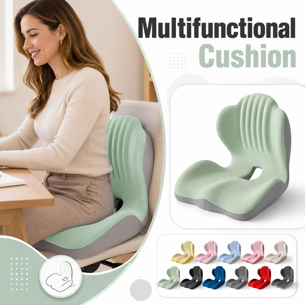 Ergonomic L-Shaped Seat Cushion for Office Chair and Car Seat Providing Lower Back Support Suitable for Long Sitting Periods at Home Work or Driving