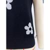 Women's printed V-neck sleeveless knitted floral pullover sweater