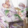 Watercolor Flowers And Butterflies Sheer Curtains For Bedroom Living Room Tulle Curtains For Kitchen Window Voile Curtains