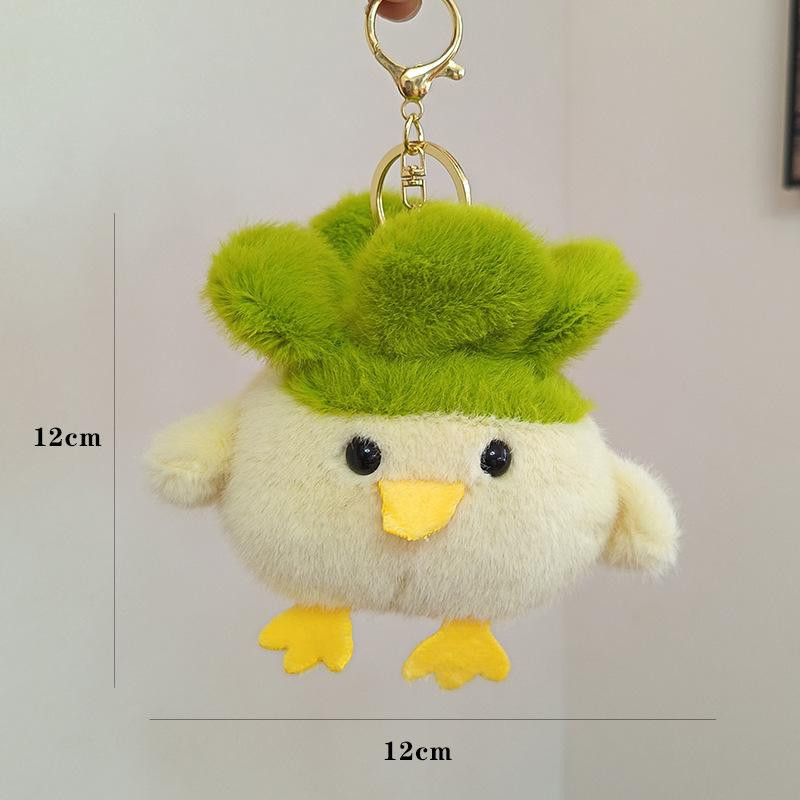 Cute Music Garlic Bird Chicken Pendant Plush Toy Doll Bag Hanging Decoration Keychain Doll Small Vegetable Chicken Doll