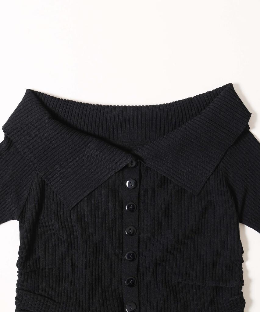 WEGO PHILLY Button Short Sleeve Size Charcoal Off-the-Shoulder Top, Cute, Girly, Women's, F,