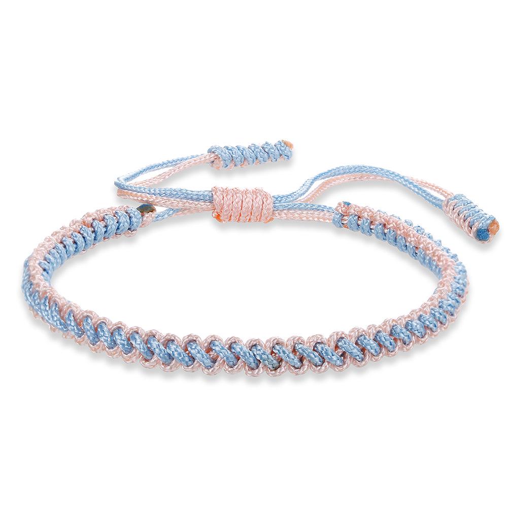 Women's Two-Color Ethnic Knot Bracelet: High-End Handwoven Jewelry