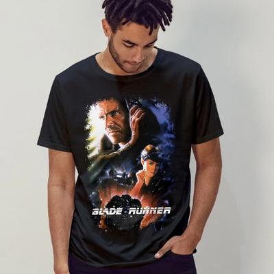 Blade Runner (1982) Tričko ve stylu filmového plakátu Celoroční Vintage Tričko z čisté bavlny Pánské a dámské Streetwear