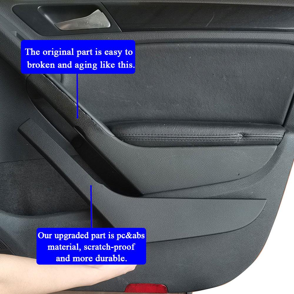 Interior Front Rear Handle Left Right Door Pull Handle Cover Trim For Volkswagen VW Golf 6 GTI MK6 2009 2010 2011 2012 2013