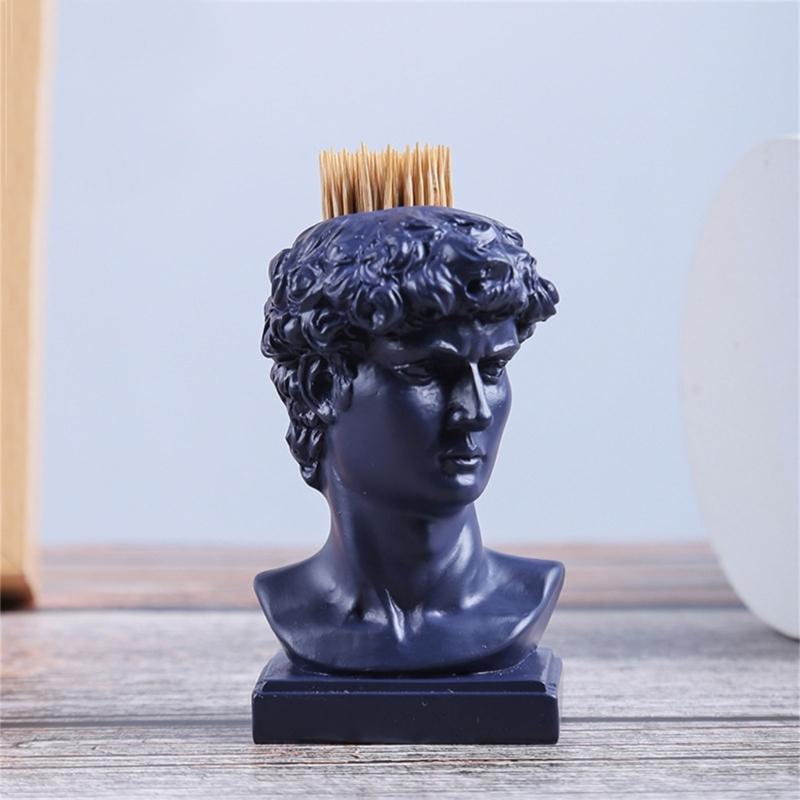 Sculpture Toothpick Holder Charming Desk Decorations Resin Ornament Pencil Holder Suitable for Restaurants and Homes