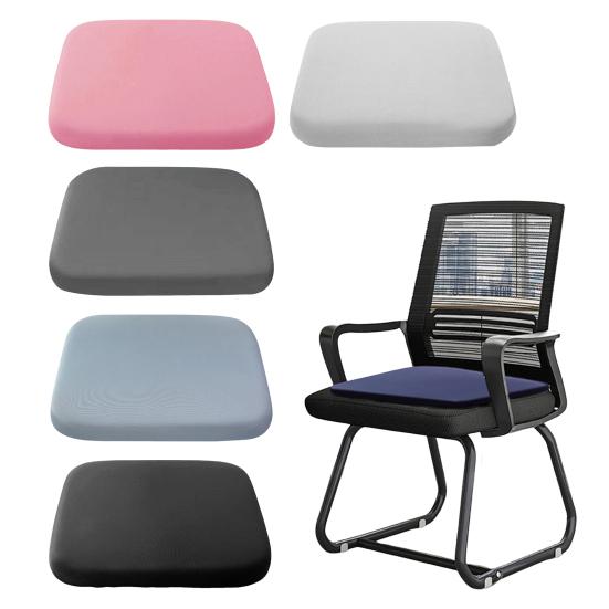 Sitzkissen aus Memory-Schaum mit Bändern, langsame Rückfederung, für alle Jahreszeiten, rutschfester, waschbarer Bezug, elastischer Stuhl für Auto, Zuhause, Büro, quadratische Sitzmatte