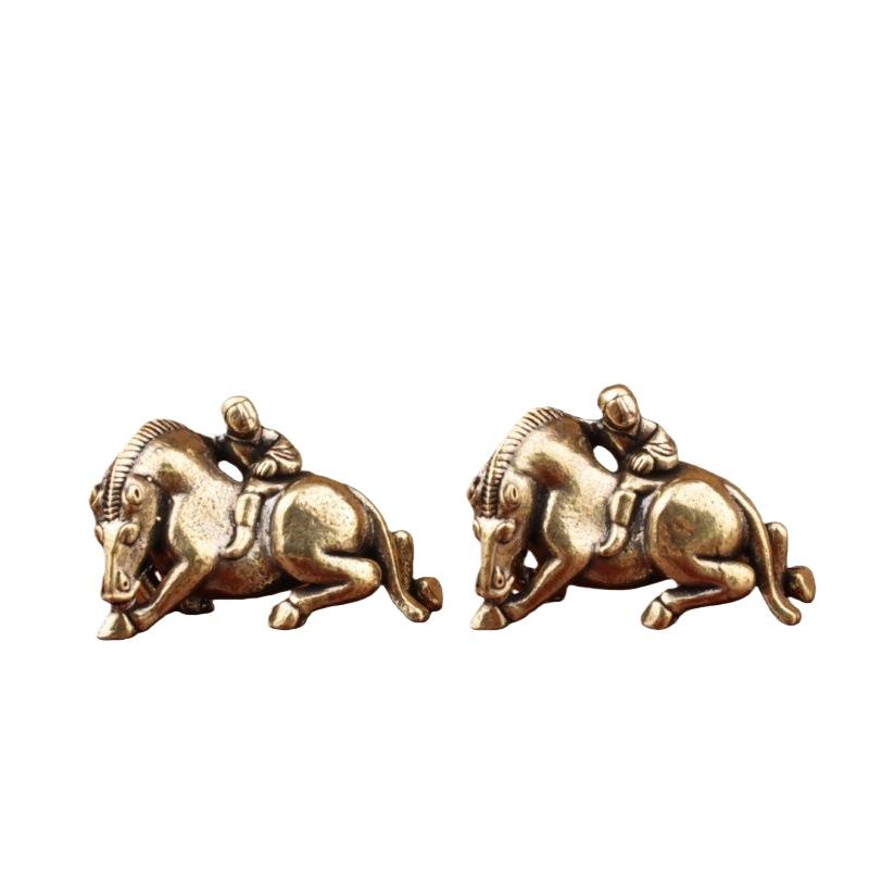 1 buc Copil Călărind Decorațiune Birou Acasă Anul 2026 Anul Calului Figurine Cal Feng Shui din Alamă Miniaturi Cadou