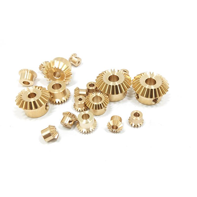 1 ks kuželové ozubené kolo kuželové ozubené kolo 0,4 Model 12 zubů Otvor 1 mm 90° Převodový materiál pro DIY Měď