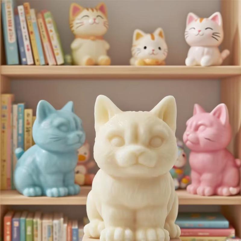 Cat And Dog Silicone Mold 3d Kitten Candle Craft Gypsum Resin Cute For Soap Making Tool Diy Baking Ice Chocolate Mold