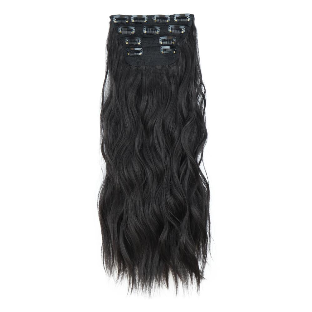 

XINRAN длинные волнистые синтетические волокна на клипсе для наращивания волос 22 дюйма 4 шт. шиньоны коричневые смешанные светлые волосы для наращивания 22 Inch