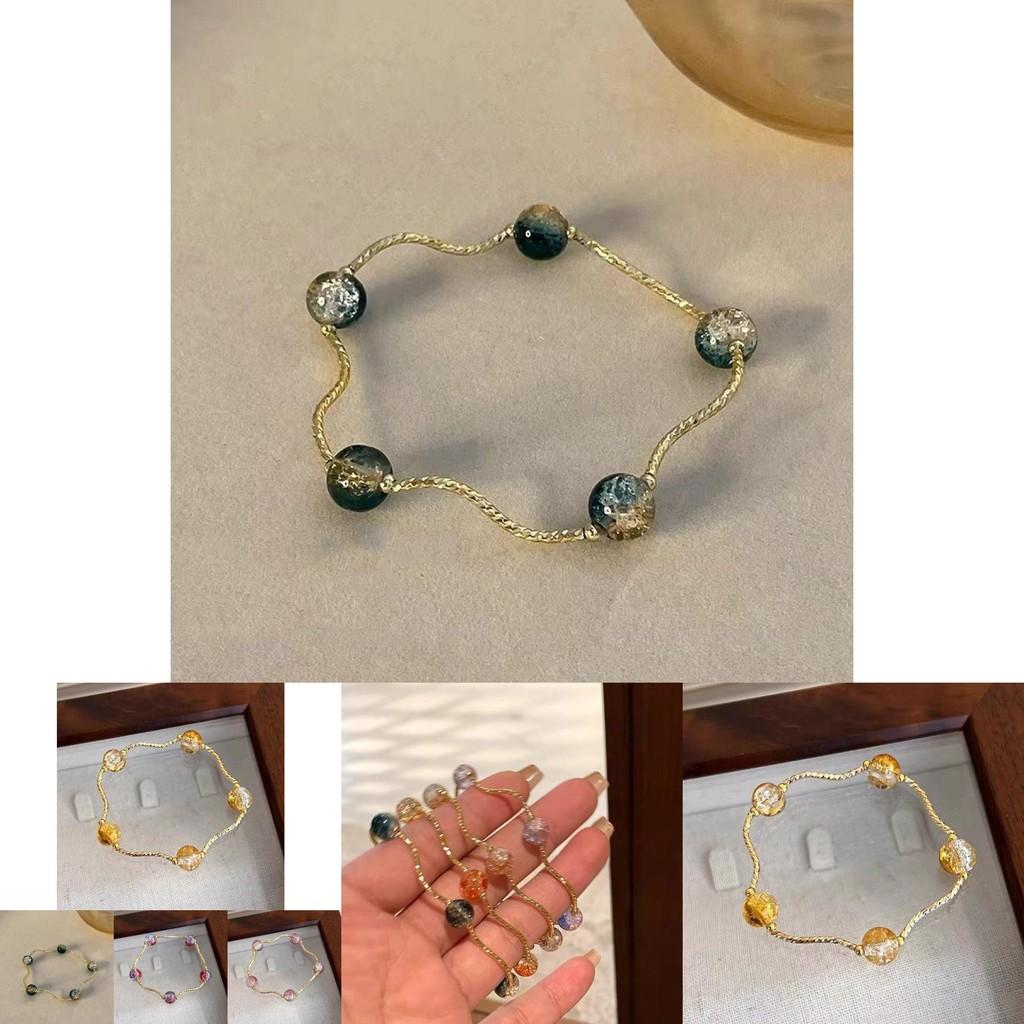 Unique Ethnic Vintage Glass Bracelet For Women With Colorful Beads And Polished Finish