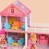 with LED Lighting Doll House Set Miniature Furniture Castle Doll House  Kids