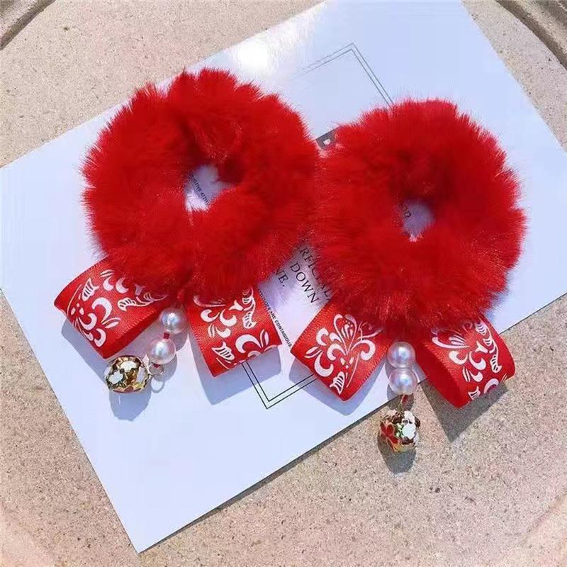 Flexible 1 Pair Chic Chinese Style Children Hair Bands Soft Hair Ties Stretchy For  Year