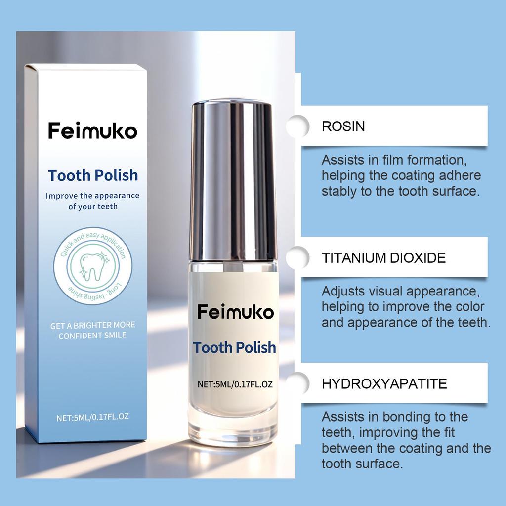 Feimuko Teeth Whitening Varnish: Gentle Cleaning for Bright Teeth and Fresh Breath.