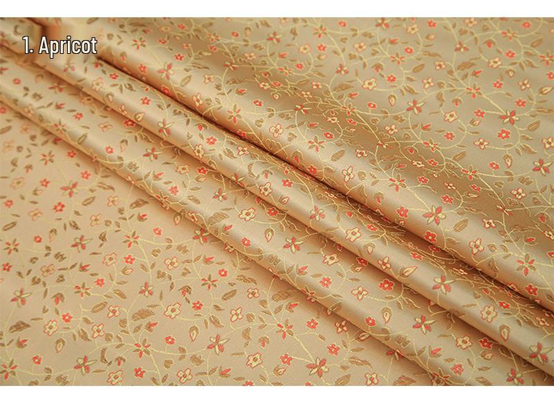 

Парча Ткань из рисовых цветов Ханфу Нейлон для Свадебного Чехла Си Па и Ципао DIY абрикосовый