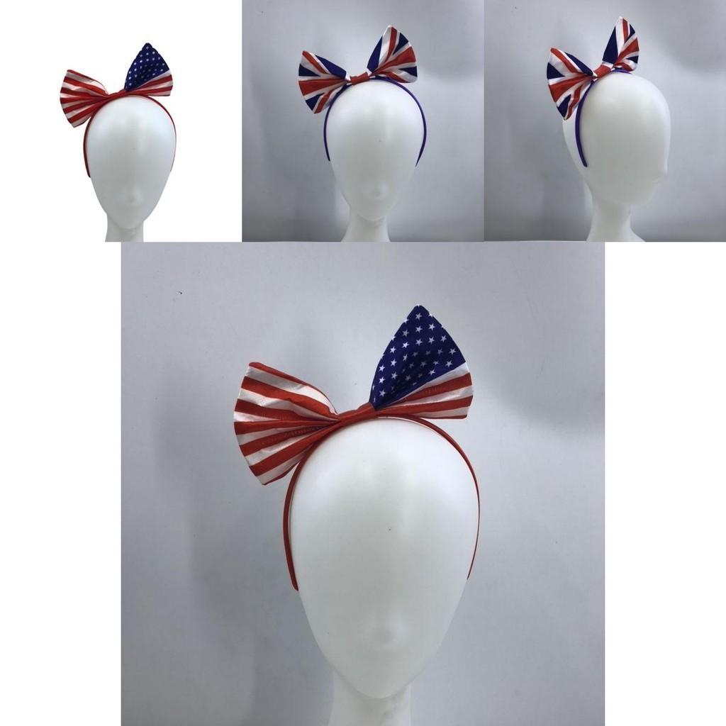 USA/England Fan Schleife Kopfschmuck Fußballclub Anhänger Karomuster Unisex Accessoire