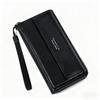 Classic Men's Faux Leather Coin Wallet Double Layer with Snap Closure Zippered Card Holder Large Capacity Long Wallet Clutch Bag