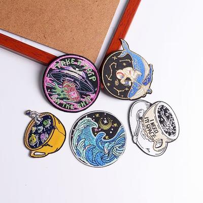 5 Pcs/pack  Fusible Embroidery Patch Iron On Patches For Clothing Thermoadhesive Patches For Jackets Jeans Backpack Ironable Sewing Patch
