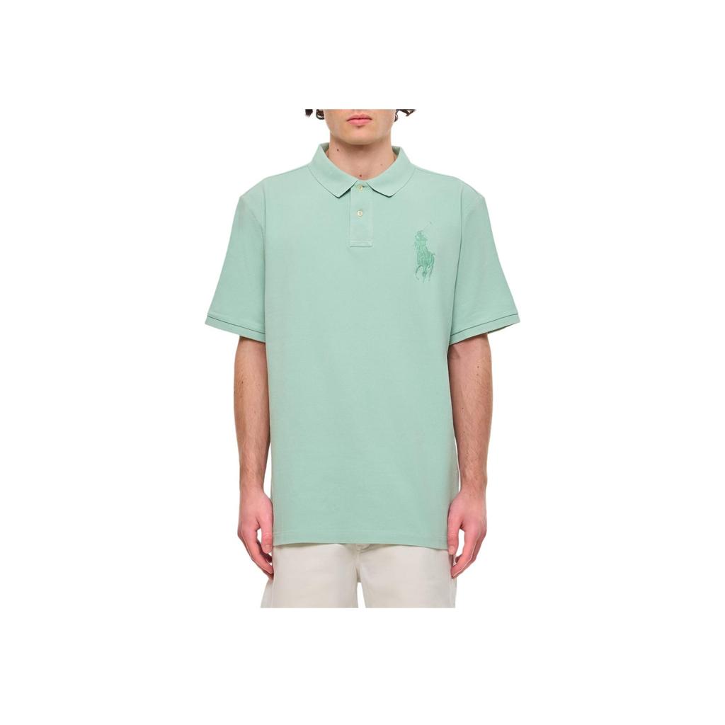 Polo Ralph Lauren Solid Logo Pullover Straight Fit Short Sleeve Polo Shirt Men tops Green 710936508-002