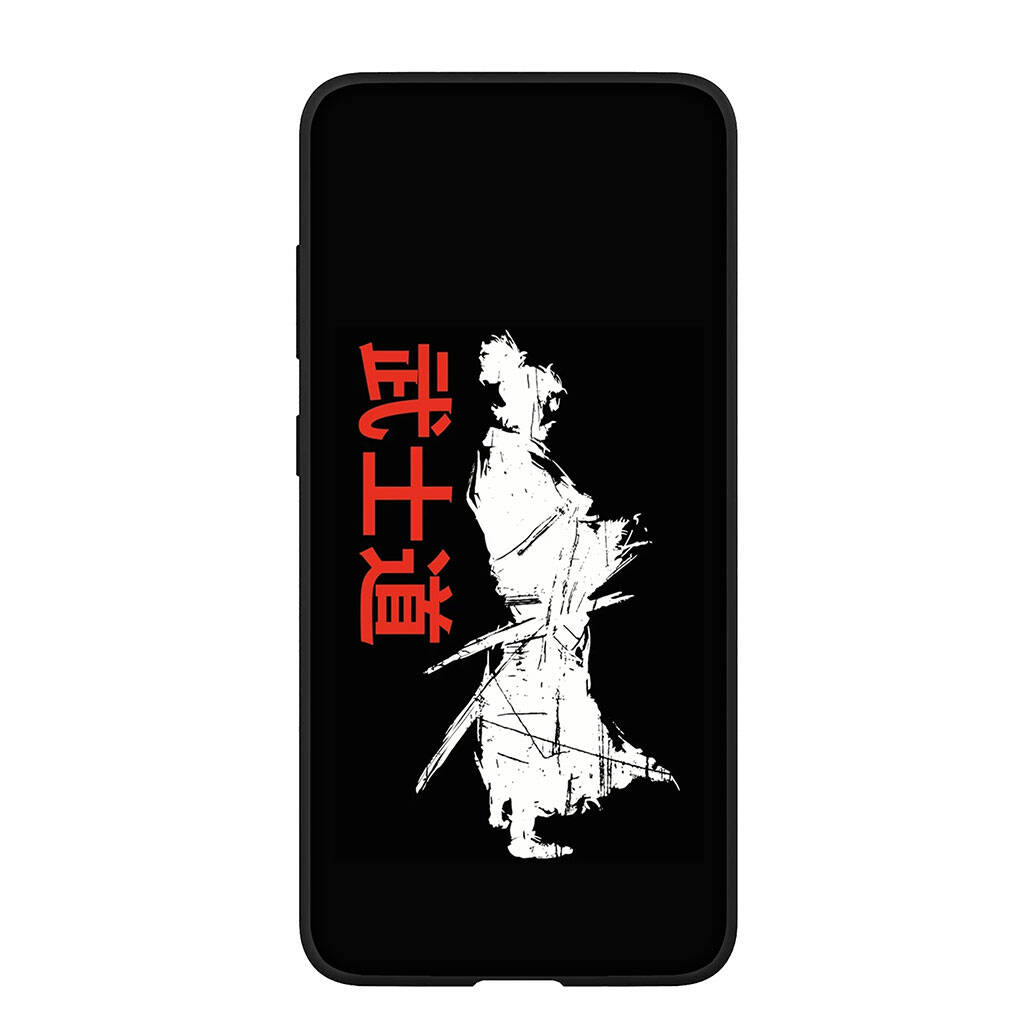 Phone Case for iPhone 17 16 15 Plus XR 16E Huawei P30 P20 Lite Redmi Note 14 12 11 13 Pro Max OPPO A60 A80 A40 A18 A38 Bushido Samurai Yin Yang Cover