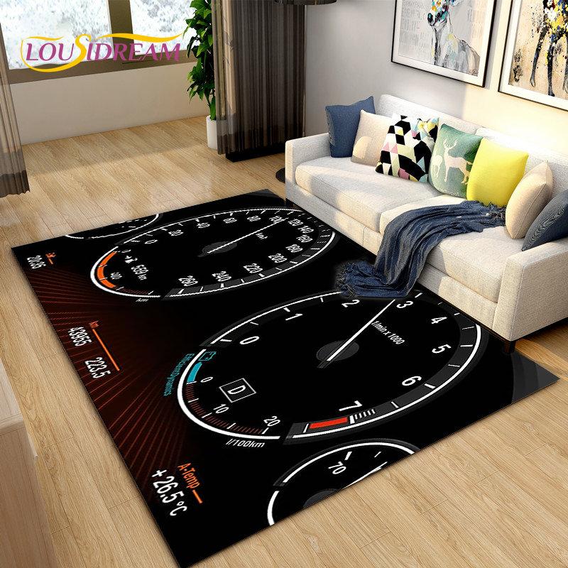 3D Car Racing Dashboard Area Rug,Carpet Rug for Living Room Bedroom Sofa Kitchen Doormat Decoration,Kids Play Non-slip Floor Mat