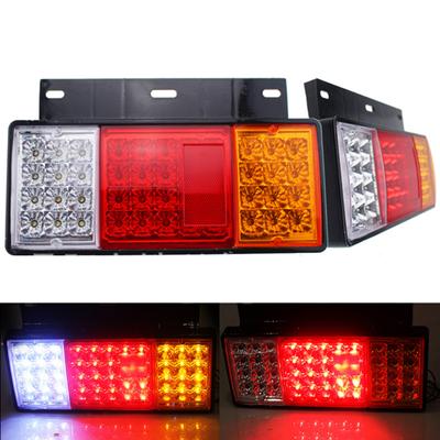 2Pcs 12V/24V Waterproof LED Universal Truck Camper Tail Lights Turn Signal Lamp