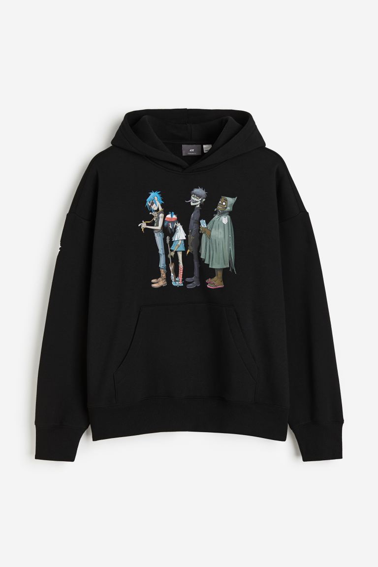 

HM Oversized худи с принтом, черный Gorillaz