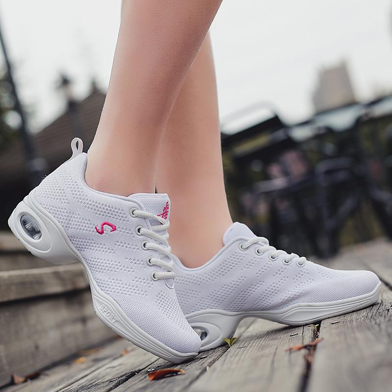 Square Dance Women's Shoes, Modern Dance Shoes, Adult Soft-Soled Mesh Breathable Shoes, Sailor Jazz Sports Mom Dance Shoes