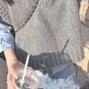 Grey Sleeveless Vest Knitted Vest Women's Autumn and Winter Korean Sweet Style Outerwear Sweater V-neck Casual Knitted Vest
