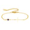 Trendy Jesus Cross Birthstone Charms Bracelet Stainless Steel 12 Birth Month Bracelets for Women Girls Jewelry Birthday Gifts