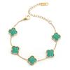 Trendy 18K Gold Plated Clover Lucky Bracelet White Black Red Green Flower Four Leaf Link Jewelry Gifts Bracelets for Women