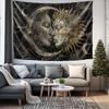 Sun Moon Face Tapestry Gold Black Celestial Star Wall Hanging Boho Mystic Aesthetic Dorm Bedroom Spiritual Home Decor