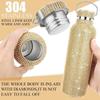Thermal Rhinestone Water Bottle Stainless Steel Refillable Glitter Tumbler Removable Carrying Strap Chain Vacuum Flask Women