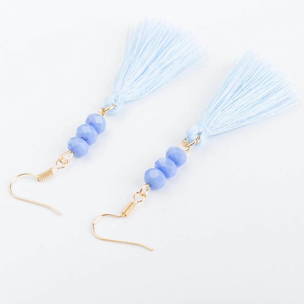 Bohemian Acrylic Bead Women Girls Tassel Hook Earrings Long Dangle Party Jewelry