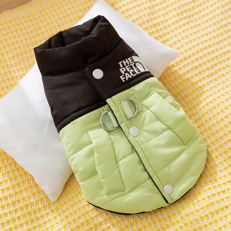 Autumn and Winter Simple Wind Dog Thickened Warm Medium and Small Dog Jacket Vest Cat Cotton Coat Pet Dog Clothes