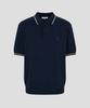 Binpolmen Crochet Tipping Collar Neck Knit Navy
