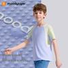 Moodytiger Boys' Cool-Dry Color-Block Short Sleeve T-Shirt