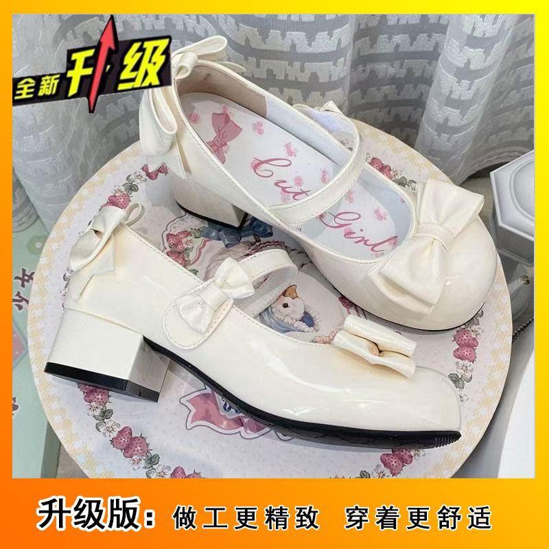 

Туфли новый средний каблук низкий каблук лолита элегантная девушка одинарные туфли французский ретро туфли Мэри Джейн 40