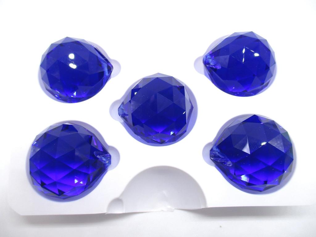 Colorful Handmade Suncatcher Parts: 20mm & 30mm Crystal Glass Ball Set (30mm Blue)