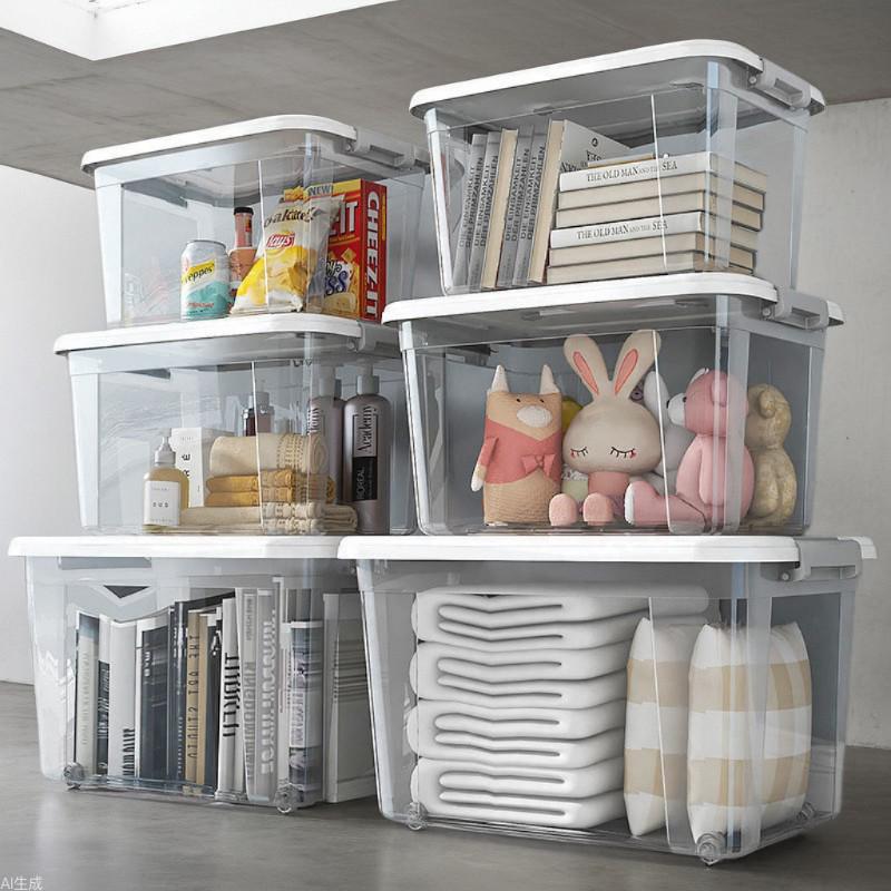Large Transparent Storage Box for Clothes, Toys, and Snacks