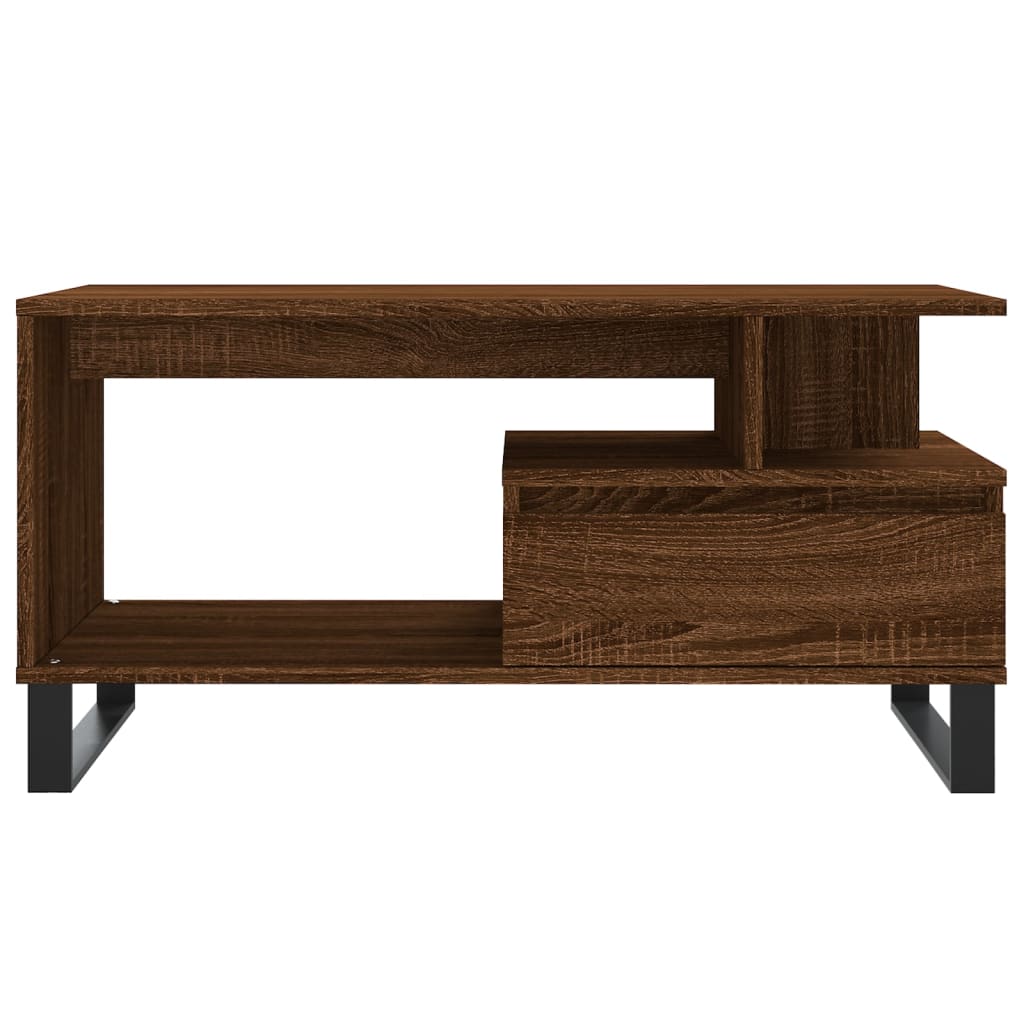  Coffee Table, Brown Oak 90x49x45 Cm, Wood-based Material